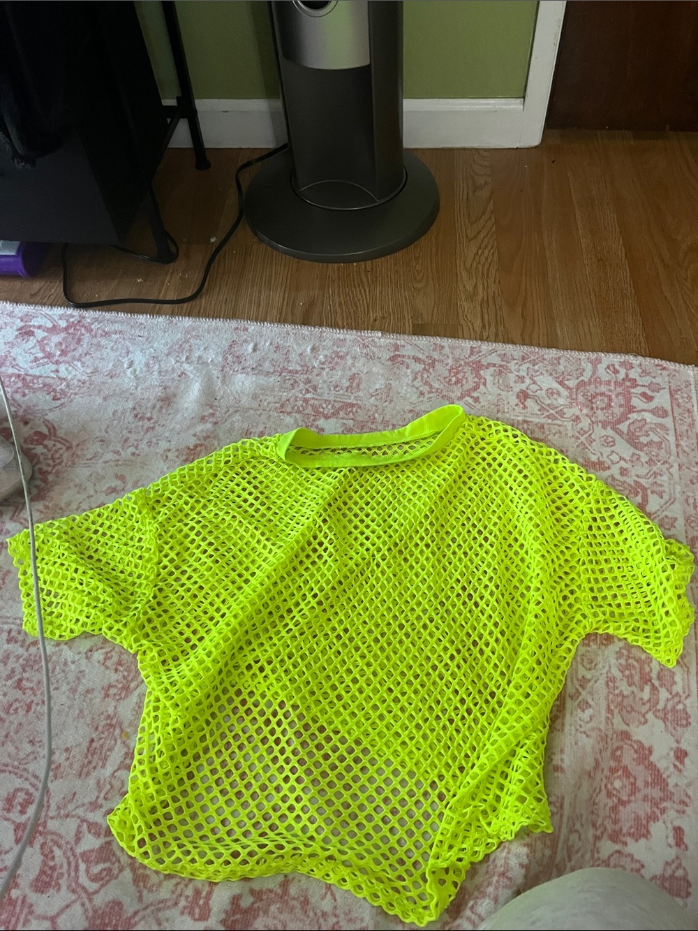 Neon Yellow Mesh Crop Top